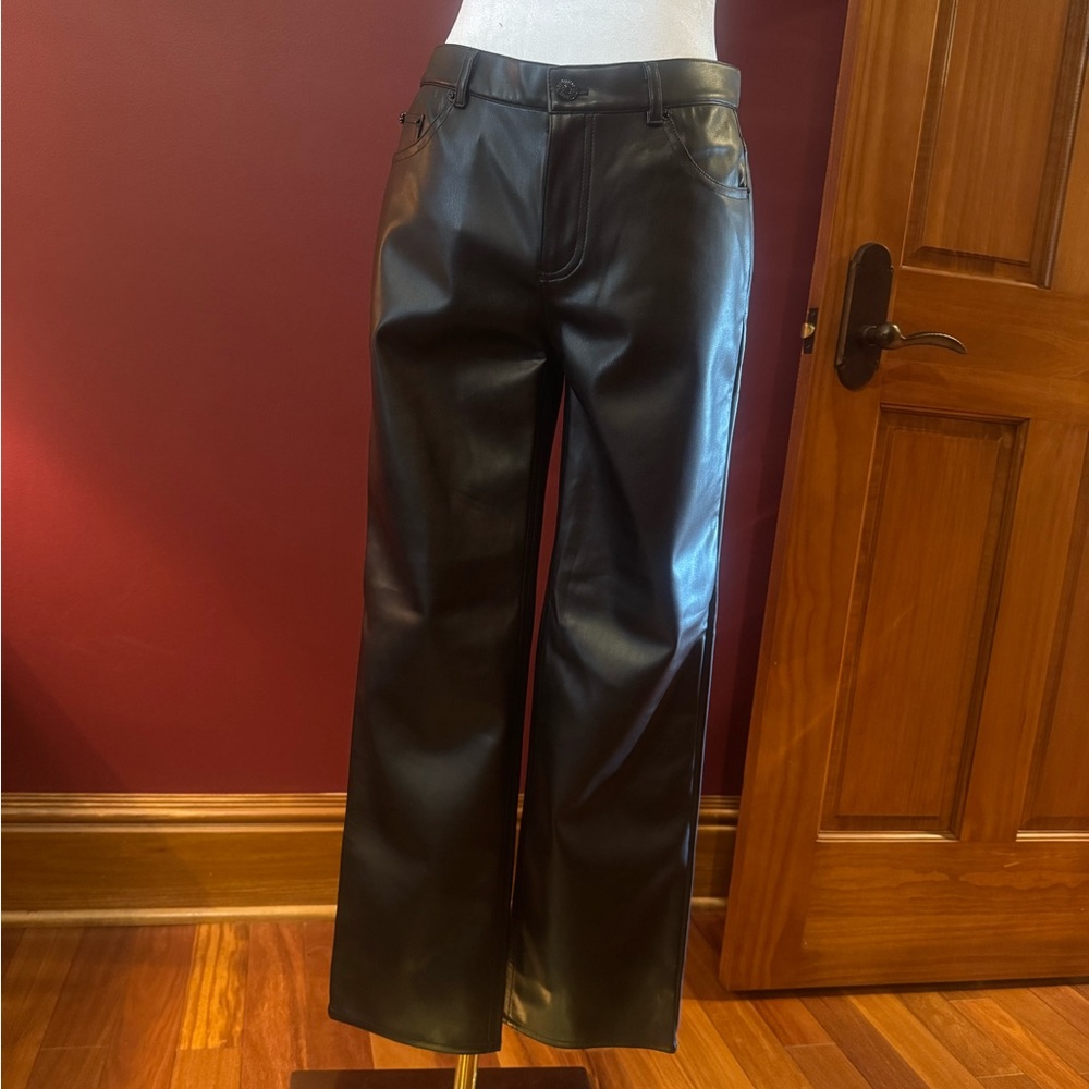 THE KOOPLES Women’s Black Faux Leather Pants NWT